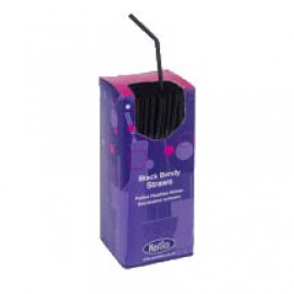 Black Bendy Straws x 250